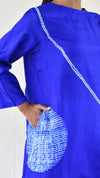 Royal blue Silk Shibori Kurta