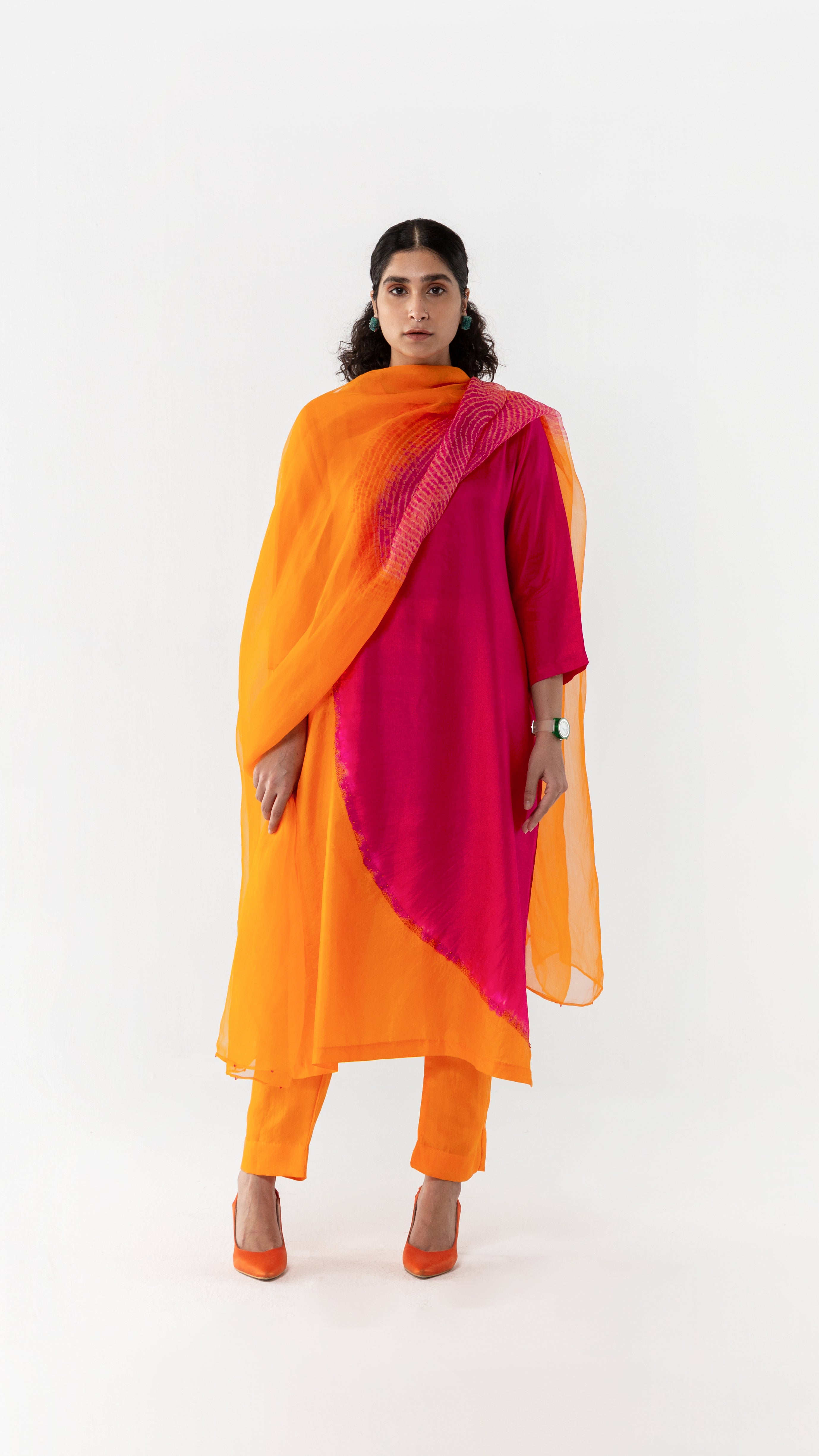 Polka Co-Ord - Orange/Pink – Studio Medium