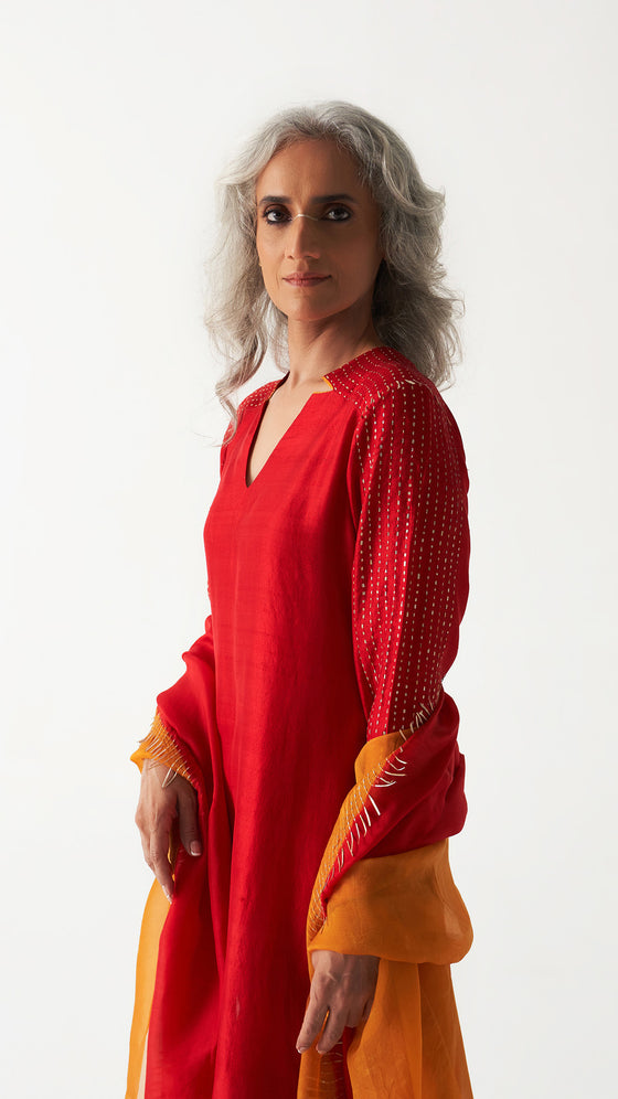 METAL FRINGE SET - YELLOW/RED