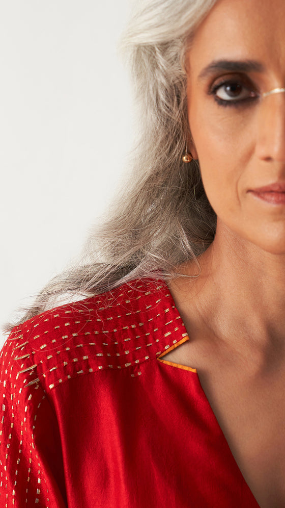 METAL FRINGE SET - YELLOW/RED