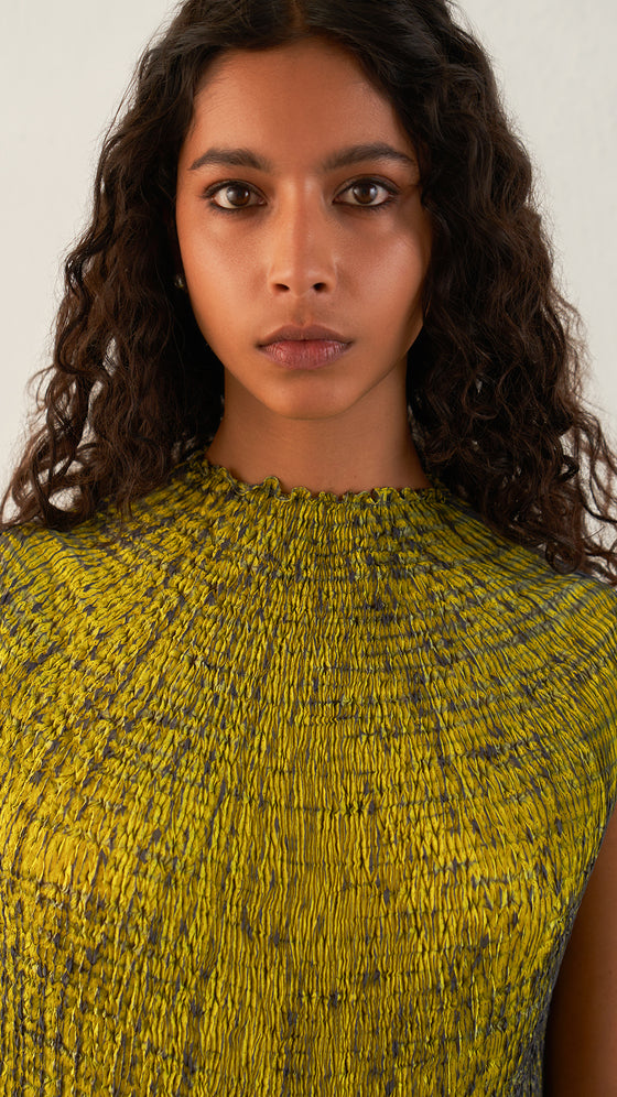 Float Dress-Grey/Lime