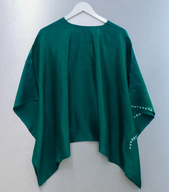 Jamdani Bandhani Kaftan Top - Green