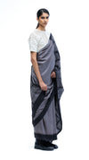 Below the Grid Saree - Grey