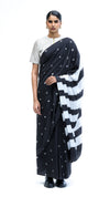 Parallel Terrain Saree - Black