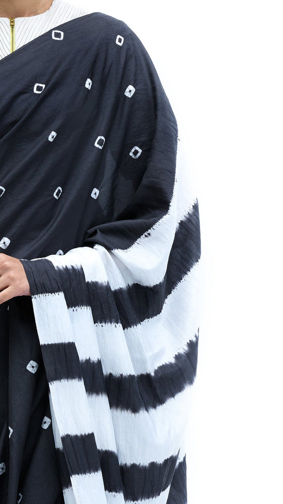 Parallel Terrain Saree - Black