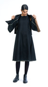 Solid Dress - Black-Beige