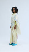 Algae Saree White Lime