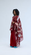 Algae Saree Red