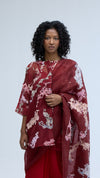 Algae Saree Red
