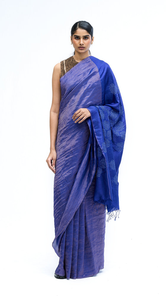 Armour Saree - Navy