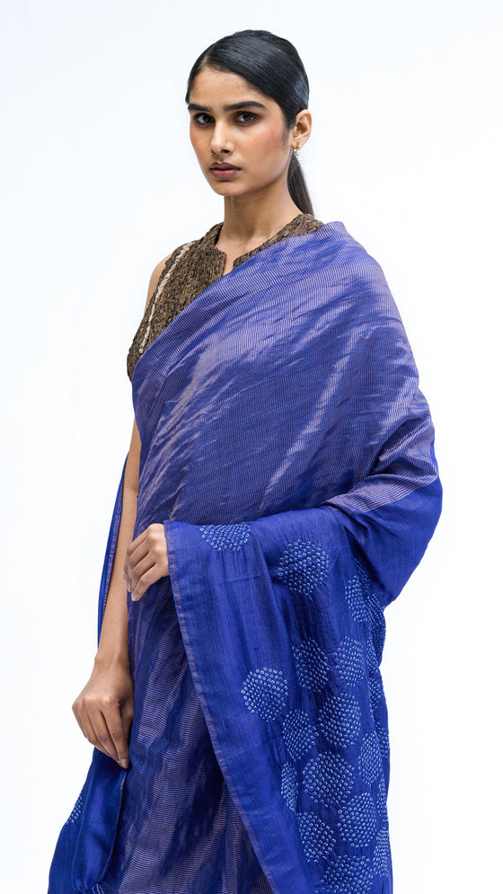Armour Saree - Navy