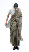 Fields between Light Saree - Grey