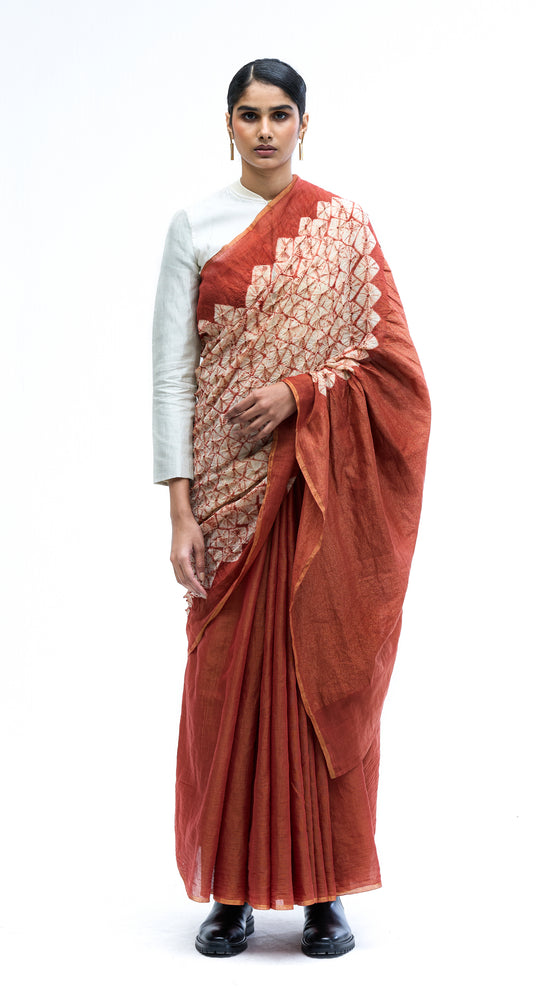 Fields between Light Saree - Madder