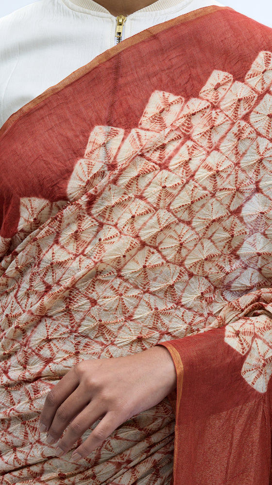 Fields between Light Saree - Madder