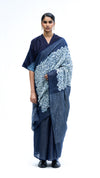 Fields between Light Saree - Indigo