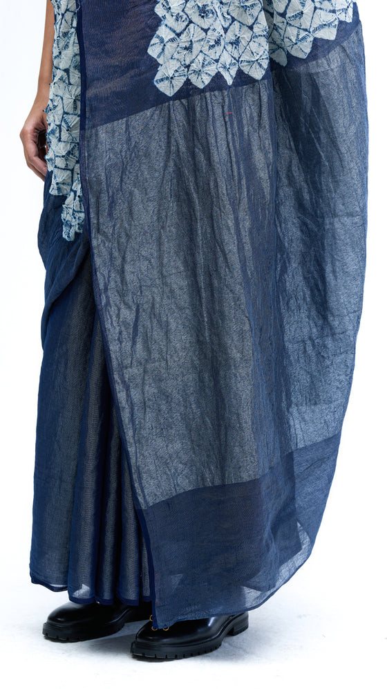 Fields between Light Saree - Indigo