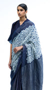 Fields between Light Saree - Indigo