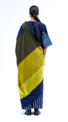 Where Lines Meet Water Saree - Indigo
