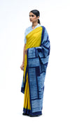 Below the Grid Saree - Indigo