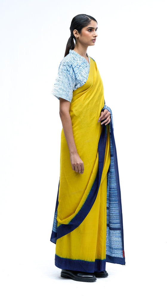 Fragment Blouse - White/Indigo