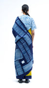 Below the Grid Saree - Indigo