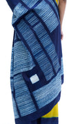 Below the Grid Saree - Indigo