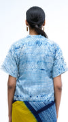 Fragment Blouse - White/Indigo