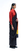 Where Lines Meet Water Saree - Black