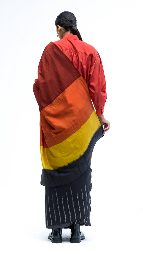 Where Lines Meet Water Saree - Black