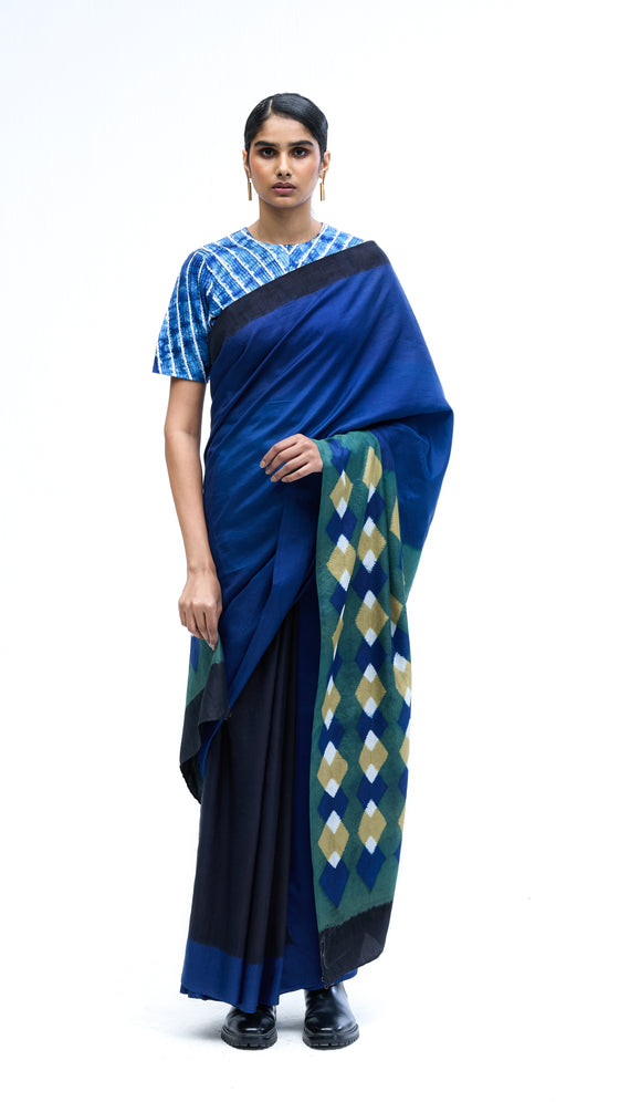 Merge Saree - Indigo