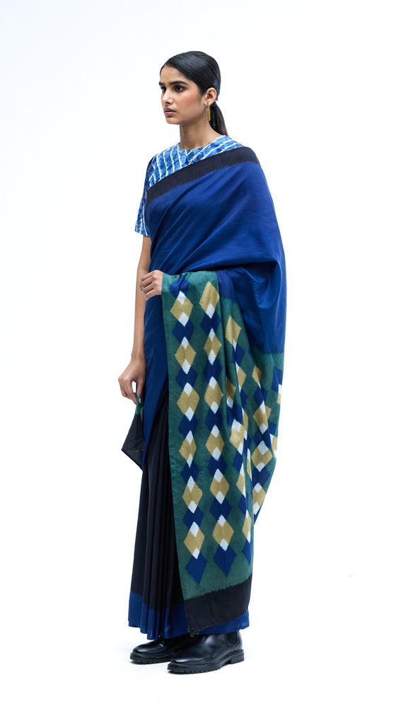 Merge Saree - Indigo