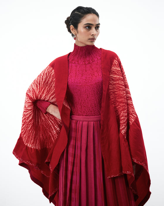 Knitter's Cape - Red