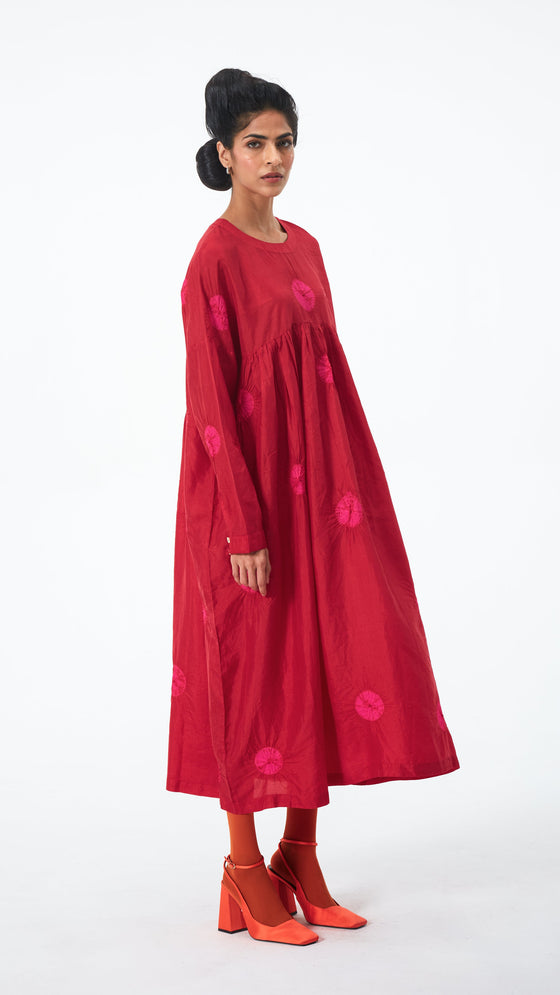 Polka Dress - Red Rani