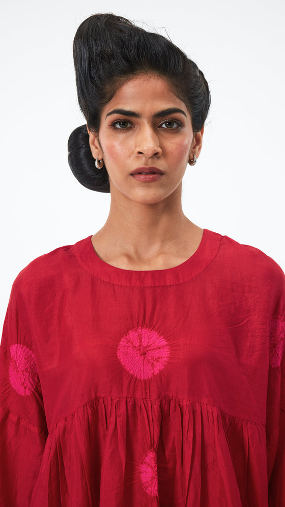 Polka Dress - Red Rani