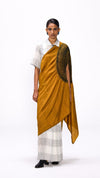 The Handsfree Saree - Ochre Checks