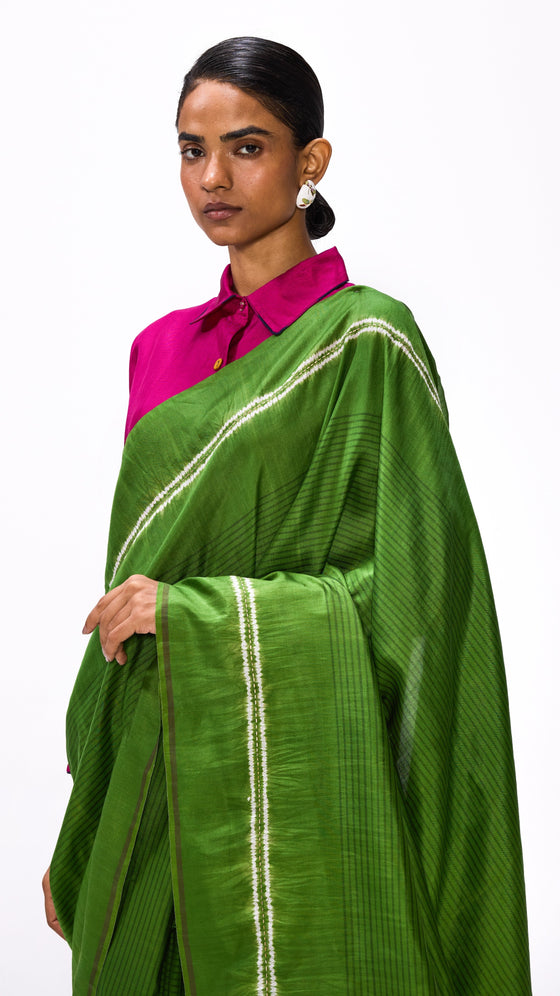 Margin Saree - Cactus