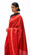 Margin Saree - Flame