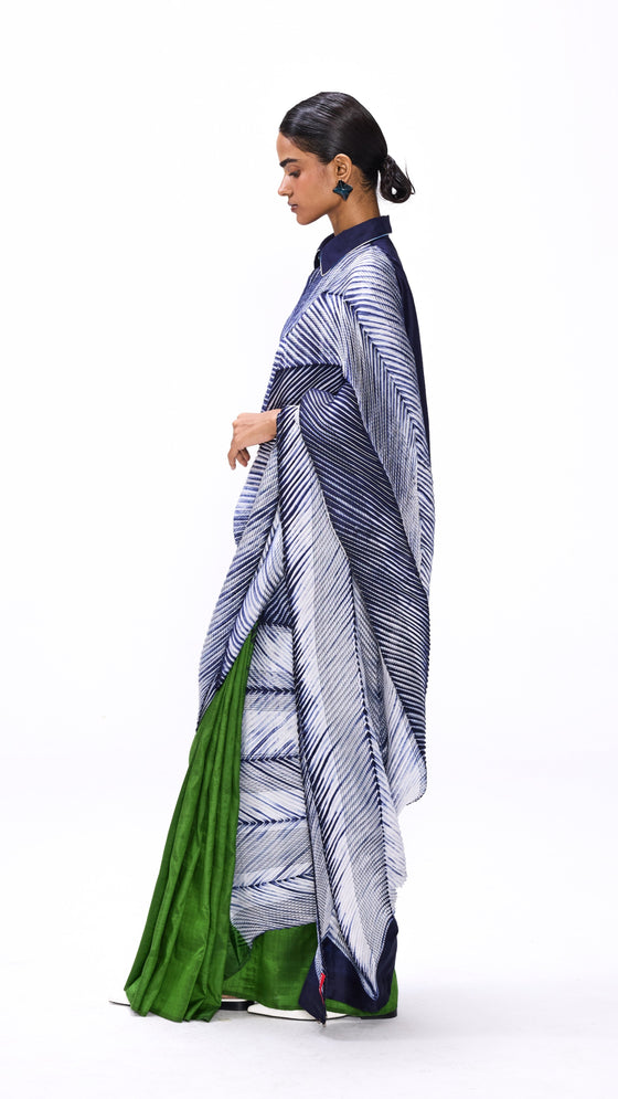 Strokes Saree - Cactus