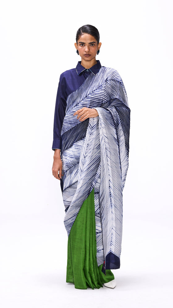 Strokes Saree - Cactus