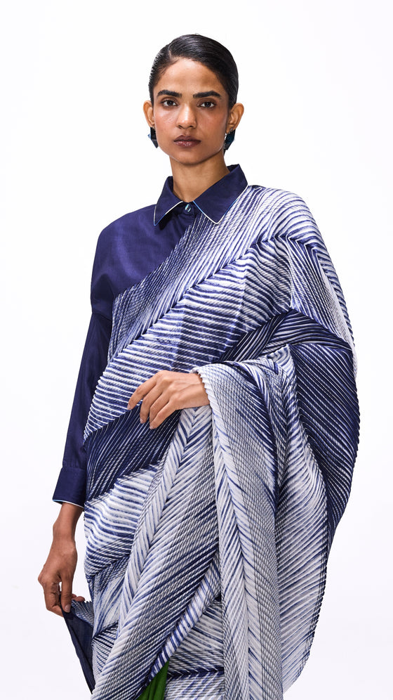 Strokes Saree - Cactus