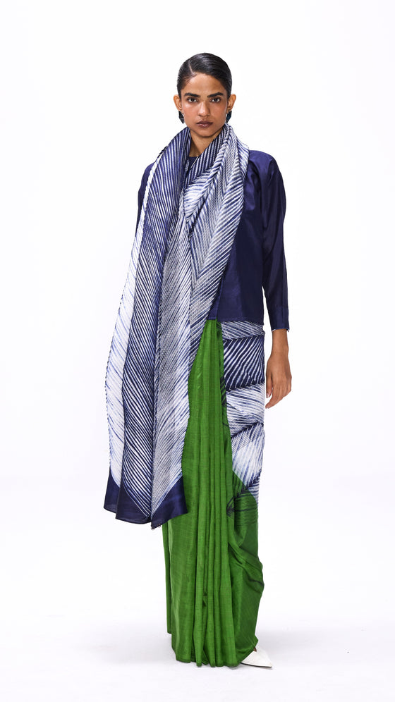 Strokes Saree - Cactus