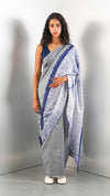 Stream Saree - Navy/Grey