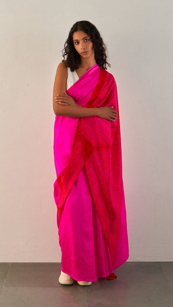 Stream Saree - Red/Rani
