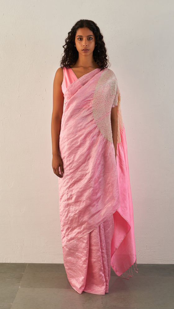 THE HANDSFREE SAREE - METALLIC PINK