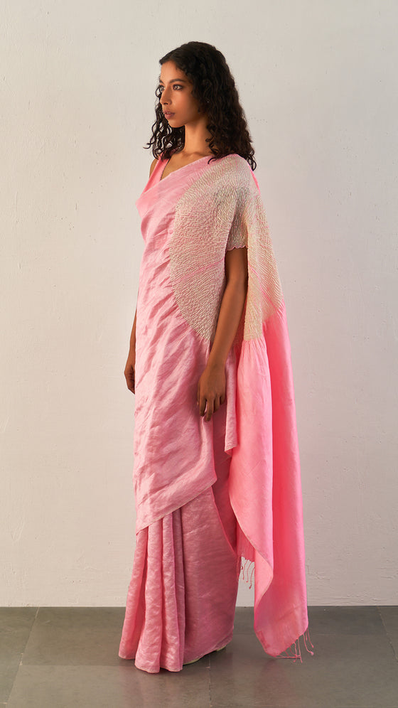 THE HANDSFREE SAREE - METALLIC PINK