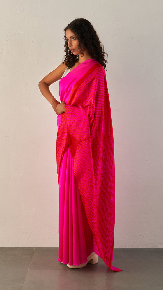 Stream Saree - Red/Rani