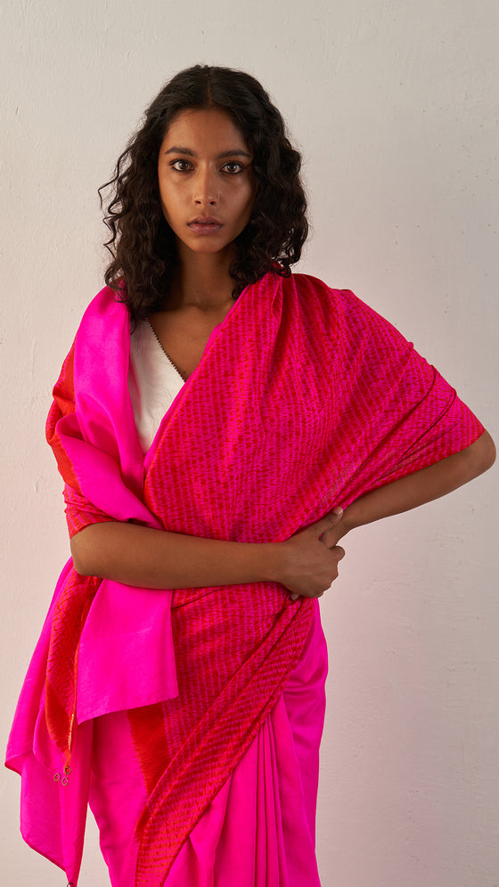 Stream Saree - Red/Rani