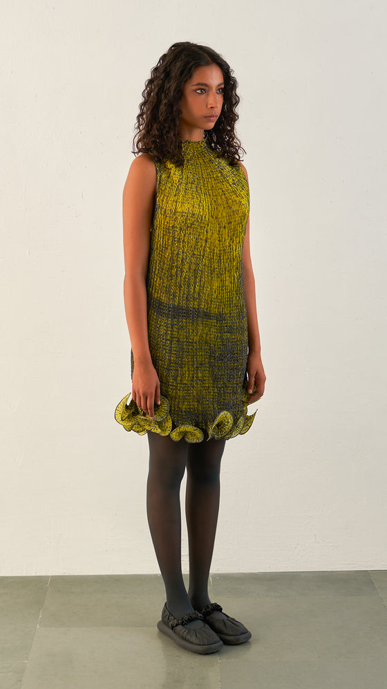 Float Dress-Grey/Lime