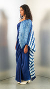 Flow Saree - Navy