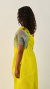 HANDSFREE SAREE, SILK ORGANZA - Lime/Grey
